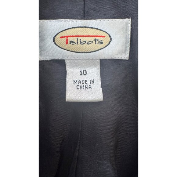 2/$30 Talbots Size 10 Black Blazer Jacket Polyester & Acetate - Picture 4 of 15